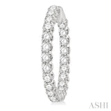 7.00 ctw Inside-Out Round Cut Diamond Hoop Earrings in 14K White Gold
