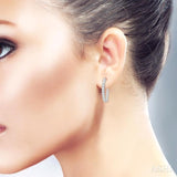 7.00 ctw Inside-Out Round Cut Diamond Hoop Earrings in 14K White Gold