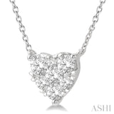 3/4 Ctw Lovebright Diamond Heart Pendant With Chain in 14K White Gold