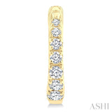 1/4 Ctw Graduated Round Cut Diamond Fashion Huggie Petites in 10K Yellow Gold