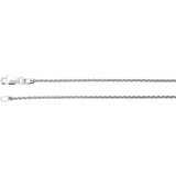 Rhodium-Plated Sterling Silver 1.25 mm Wheat 7" Chain