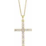 14K Yellow 1/2 CTW Lab-Grown Diamond Cross 18