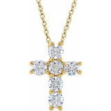 14K Yellow 1/2 CTW Lab-Grown Diamond Cross 18