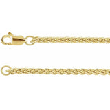 14K Yellow 2.4 mm Wheat 7" Chain