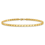 14k Polished Double-Sided Heart 10in Anklet