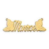 10K Polished Butterfly Name Plate