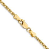 14k 20 inch 2.25mm Parisian Wheat with Lobster Clasp Chain