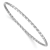 14k White Gold 2.50mm Twisted Slip-on Bangle