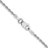 14K White Gold 20 inch 1.5mm Diamond-cut Rope with Lobster Clasp Chain