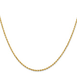 14K 20inch 1.5mm Diamond-cut Rope with Lobster Clasp Chain