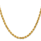 14K 22 inch 4.5mm Diamond-cut Rope with Lobster Clasp Chain