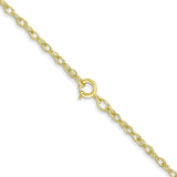 14K 24 inch Carded 1.35mm Cable Rope with Spring Ring Clasp Chain