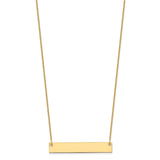 10K Medium Polished Blank Bar Necklace