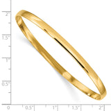 14k 4mm Solid Polished Half-Round Slip-On Bangle