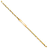 14k Semi-solid Polished Figaro Link ID Bracelet