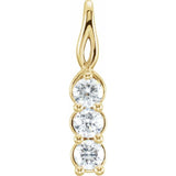 14K Yellow 1 CTW Lab-Grown Diamond Three-Stone Pendant