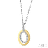 1/10 ctw Petite Twin Oval Round Cut Diamond Fashion Pendant With Chain in 10K Yellow Gold