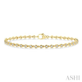 1 Ctw Bezel Set Round Cut Diamond Tennis Bracelet in 14K Yellow Gold