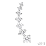 1 Ctw Round Cut Diamond Fashion Climbers in 14K White Gold