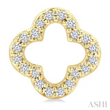 1/6 Ctw Petite Clover Round Cut Diamond Fashion Stud Earring in 10K Yellow Gold