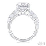 1 1/5 Ctw Round Shape Round Cut Diamond Semi Mount Engagement Ring in 14K White Gold