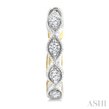 1/5 Ctw Petite Reverted Two-Tone Marquise and Hexagon Shape Round Cut Diamond Fashion Huggies in 10K White and Yellow Gold