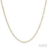 2 5/8 ctw Round Cut Diamond Paper Clip Chain Tennis Necklace in 14K Yellow Gold