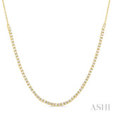 1 Ctw Round Cut Diamond Halfway Tennis Necklace in 14K Yellow Gold