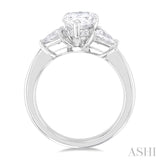 1/2 Ctw Pear Shape Trillion Cut & Round Cut Diamond Semi Mount Engagement Ring in 14K White Gold