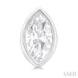 1/5 ctw Petite Bezel Set Marquise Cut Diamond Fashion Stud Earring in 10K White Gold