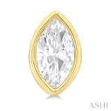 1/5 ctw Petite Bezel Set Marquise Cut Diamond Fashion Stud Earring in 10K Yellow Gold