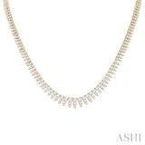 5 Ctw Graduated Round Cut Diamond Riviera Necklace in 14K Yellow Gold