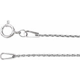 Rhodium-Plated Sterling Silver 1 mm Wheat 16" Chain