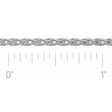 Sterling Silver 2.25 mm Wheat Chain by the Inch