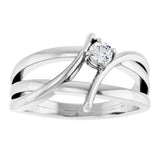14K White Gold 1/8 CT Lab-Grown Diamond Ring
