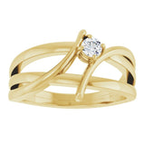 14K Yellow Gold 1/8 CT Lab-Grown Diamond Ring