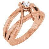 14K Rose Gold 1/8 CT Lab-Grown Diamond Ring