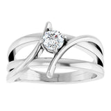 14K White Gold 1/4 CT Lab-Grown Diamond Ring
