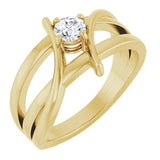 14K Yellow Gold 1/4 CT Lab-Grown Diamond Ring