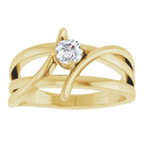 14K Yellow Gold 1/4 CT Lab-Grown Diamond Ring