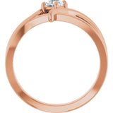14K Rose Gold 1/4 CT Lab-Grown Diamond Ring