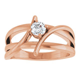 14K Rose Gold 1/4 CT Lab-Grown Diamond Ring