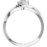14K White Gold 1/2 CT Lab-Grown Diamond Ring