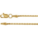 14K Yellow Gold-Filled 1 mm Wheat 18" Chain