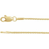 14K Yellow Gold-Filled 2.4 mm Wheat 7" Chain