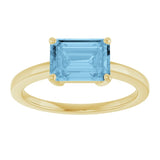 14K Yellow Natural Sky Blue Topaz Ring