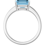 Platinum Natural Sky Blue Topaz Ring