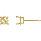 14K Yellow Gold 7 mm Natural Amethyst Earrings