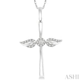 Angel Wings Cross Petite Diamond Pendant