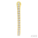 1/10 Ctw Round Cut Diamond Fashion Hoop Earrings in 10K Yellow Gold